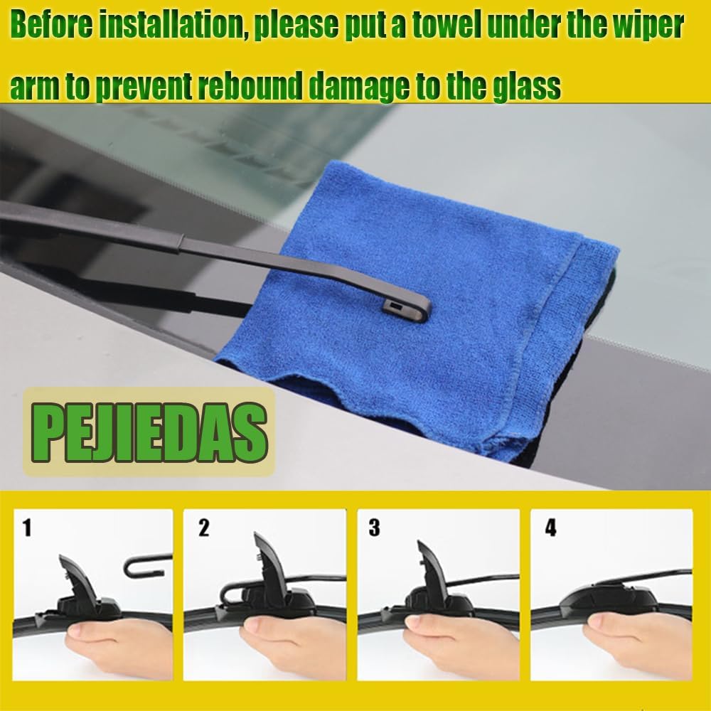 3 Wiper Blades, Front Wiper + Rear Wiper Blades for Nissan Rogue 2008-2013/Rogue select 2014 2015 (26 inch + 14 inch + 12 inch) OE Original Style