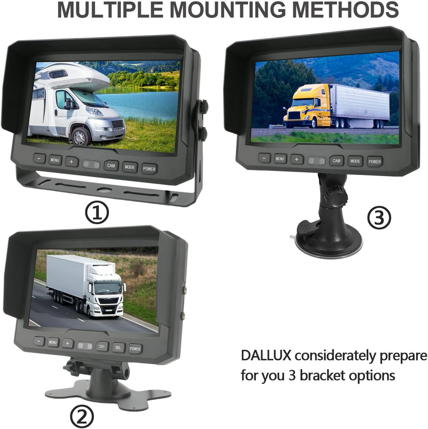 7" 1080P AHD Wired Reverse Rear View Backup Camera System, Waterproof Rearview Reverse Camera 130 Degree Wide Angle Night Vision 4 PIN Cam System for Tractor/Truck/Excavator/Caravan/Skid Steer/RV