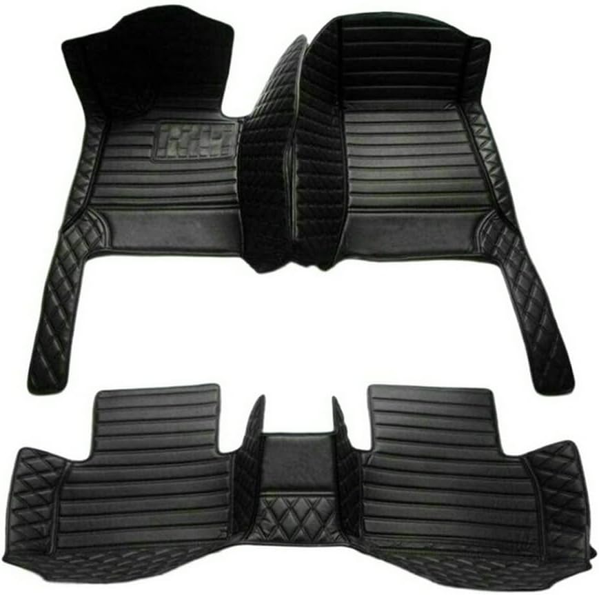 Customized Personalized car Floor mats, All-Weather Luxury car Floor mats, Waterproof and Anti Slip Leather car Floor mat Lining, 95% Customized car, Truck, and SUV Floor mats (Edge Black)