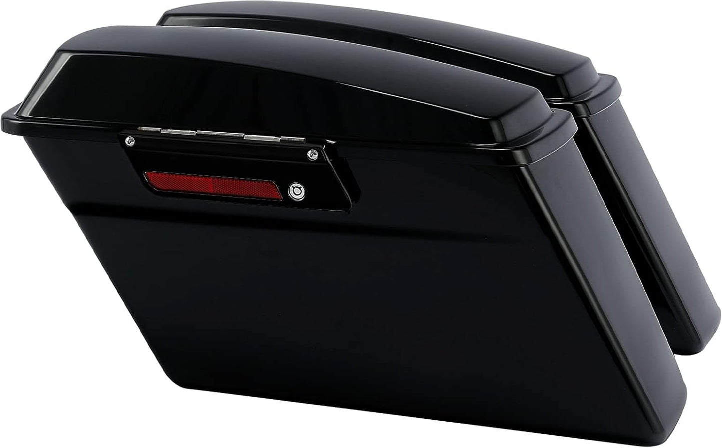 XFMT Motorcycle Vivid Black Hard Saddlebags Saddle Bags Trunk W/Lids & Black Latches For Harley Touring Road King Street Glide Road Glide Electra Glide 1994-2013