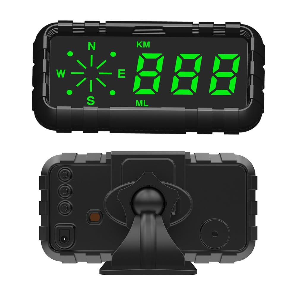 Heads Up Display for Car Digital GPS Speedometer kit MPH Odometer Automotive Compass for Dashboard HUD Fatigued Driving Alert Speeding Alarm for Trucks Golf cart All Vehicles (C3010)