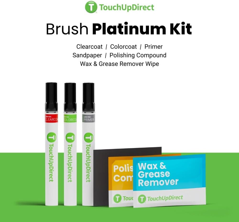 TouchUpDirect 8T0 Blazing Blue Metallic Compatible with Toyota Exact Match Touch Up Paint Brush - Platinum Kit