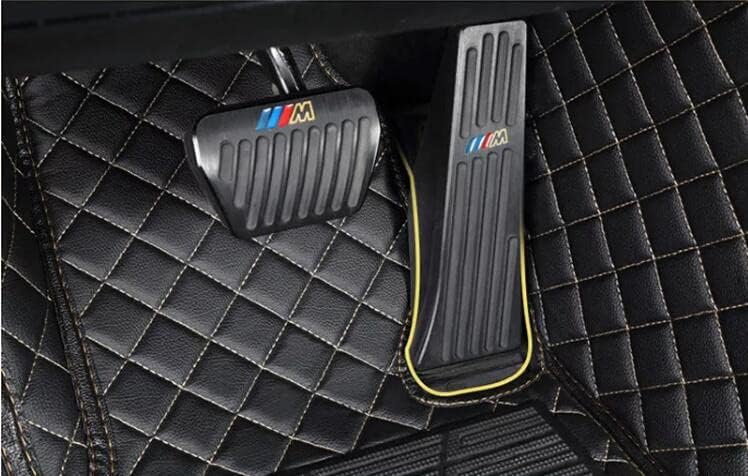 Custom All-Weather Protection Leather Car Floor Mats for Cars Sedan SUV Sports Car Waterproof Floor Mat (Black+Blue)