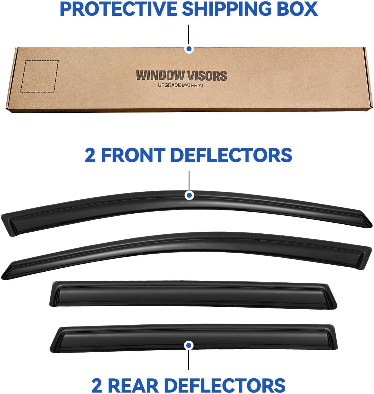 Window Visors Rain Guards for Honda CRV 2017 2018 2019 2020 2021 2022, Out-Channel Window Vent Wind Deflectors Visors Shades for 17-22 CR-V