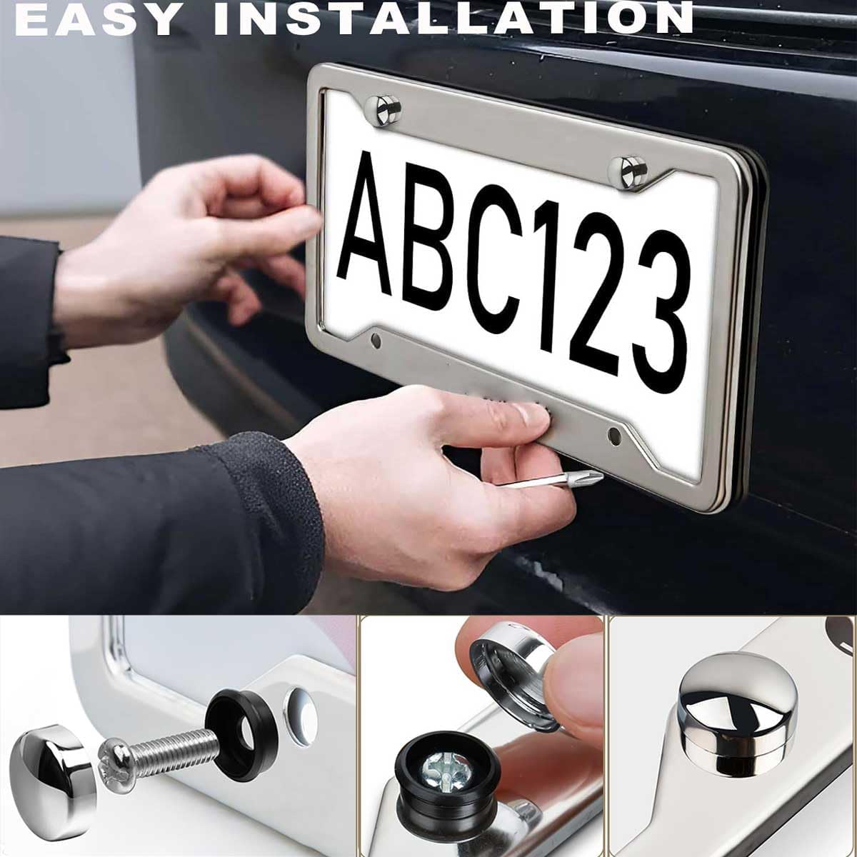 1Pcs Moon and Forest License Plate Frame, Purple Forest Moon License Plate Cover Tag Plate Bracket Holder for Men and Women (Moon Phases Aurora Forest)