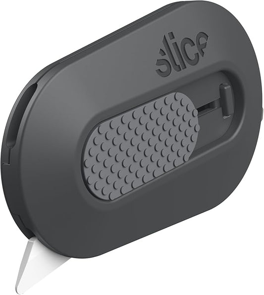 Slice Mini Box Cutter | Manual Retracting | Safe Ceramic Box Cutter Lasting 11x Longer than Metal | Box Opener | 1 Pack | Millennial Gray