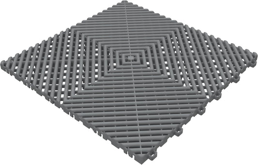 Multifunctional Interlocking Modular Garage Floor Tiles, Non-Slip Interlocking Plastic Floor Tiles, 15.7'' x 15.7'' x 0.7''(Thickness) Flooring Tile(40 Pack), Grey