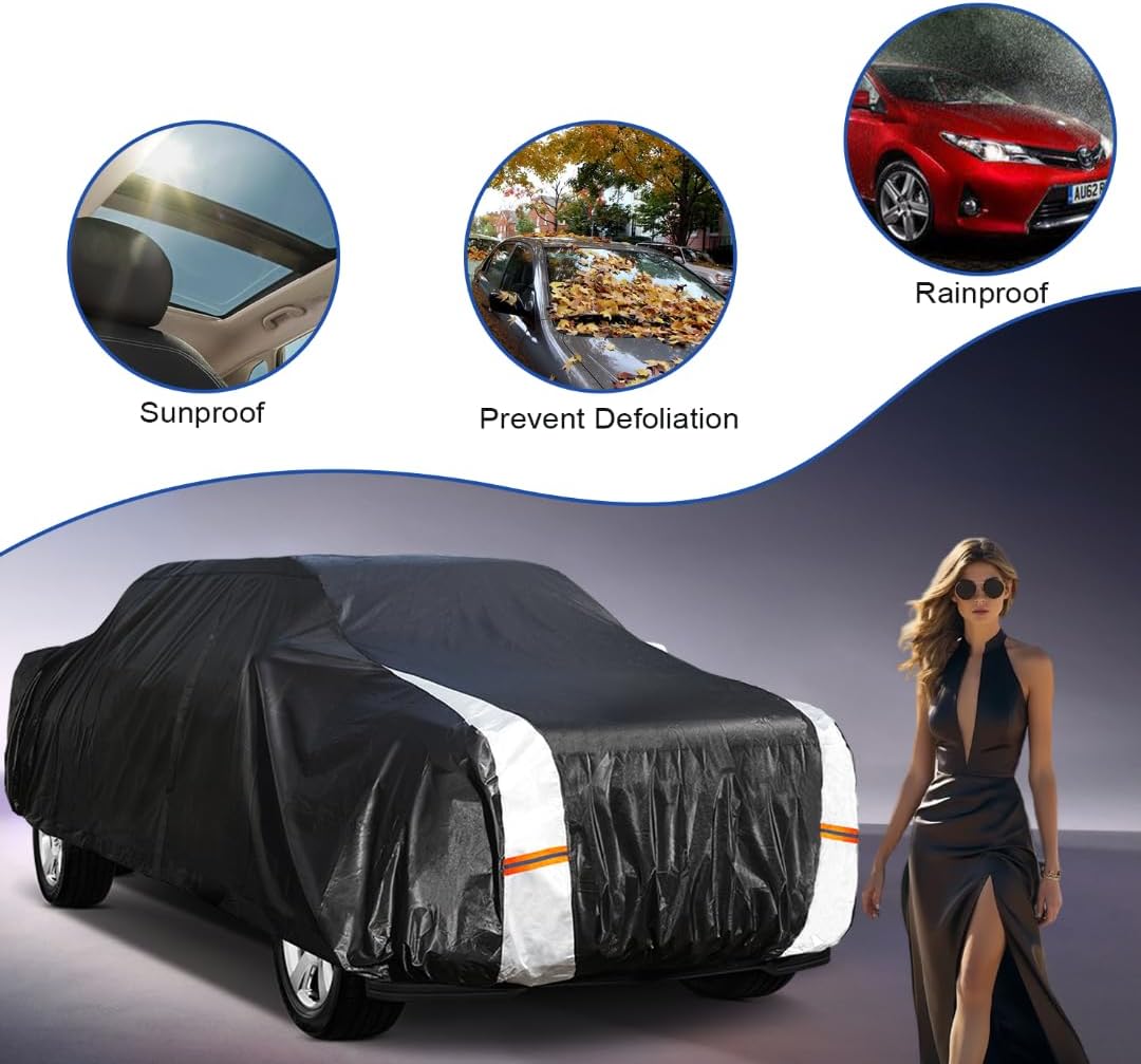 Colorado Truck Cover Custom Fit 2003-2025 Extended/Crew Cab SB (5'-6.1') with Door Zipper, 12 Layers Full Exterior Pickup Truck Cover Waterproof All Weather, Wind Dust Sun and UV Protector.