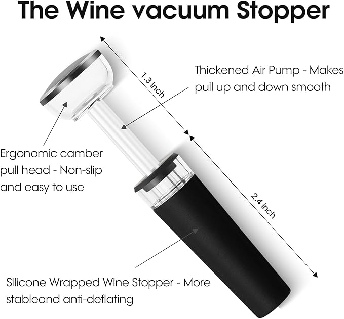 Beneno Multifunctional Wine Bottle Opener Gift Set - Wing Corkscrew, Foil Cutter, Vacuum Stopper & Aerator Pourer, Perfect for Wine Lovers Man Woman, Black Set