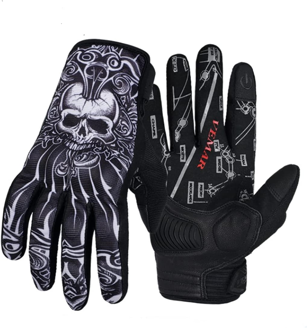 Skull Ghost Touchscreen Compatible Riding MTB Bike Gloves for Running Climbing Riding Biking Outdoor Sports, Gift for Men Women