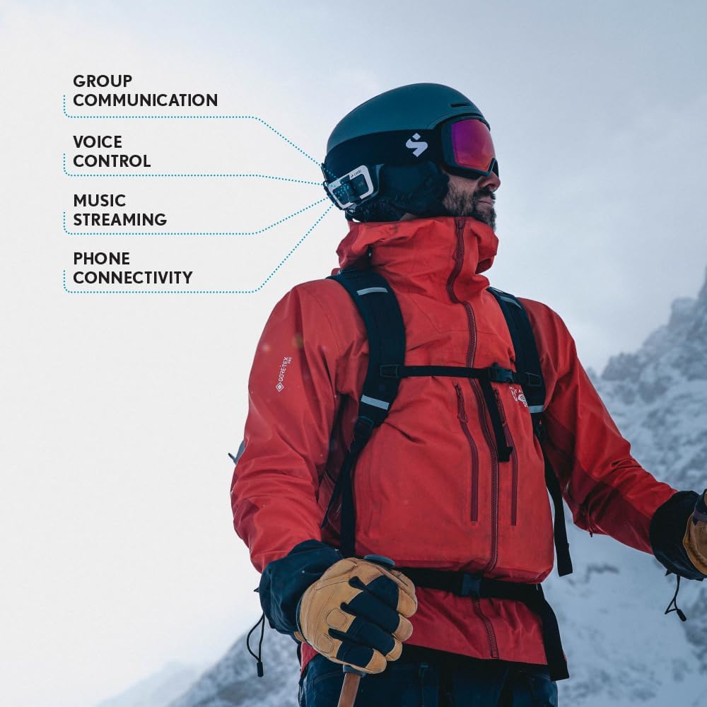 Cardo Packtalk Outdoor Helmet Communication System for Skiing, Snowboarding, Mountain Biking, Cycling and Other Outdoor Activities - Black - Dual Pack