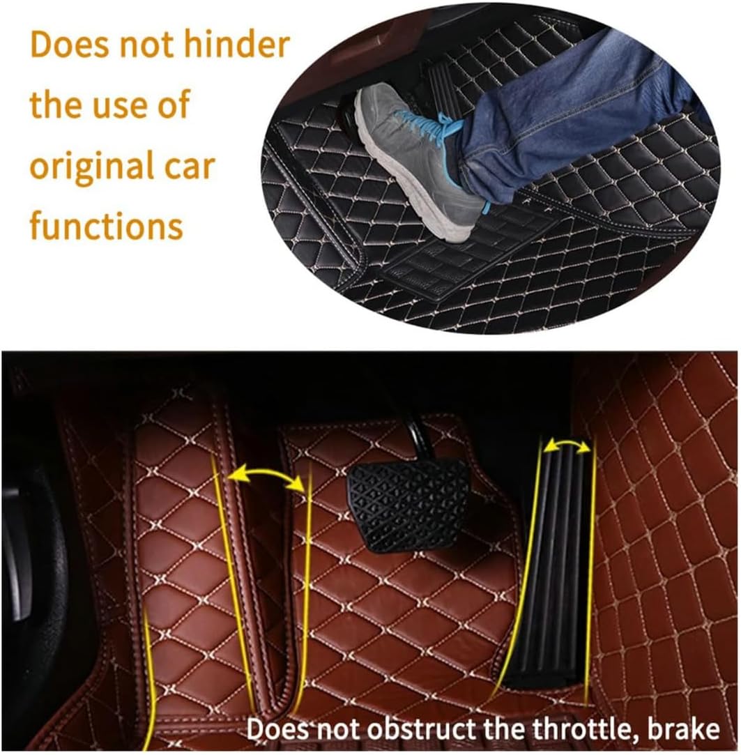 Custom Personalized Floor Mats for Cars，Luxury Full Coverage All Car Floor Mats，Anti-Slip Leather Car Mat Set ，Custom Floor Mats for 99% of Cars, Trucks & SUVs. (Wine red)