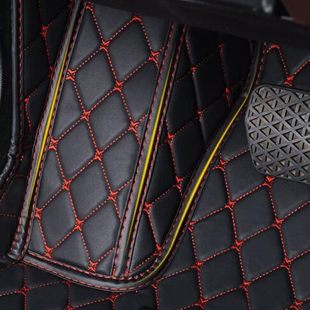 Custom All-Weather Protection Luxury Leather Floor Mats for Cars SUVs Trucks According Anti-Slip Leather Floor mats ﻿ (26,Beige and Purple)