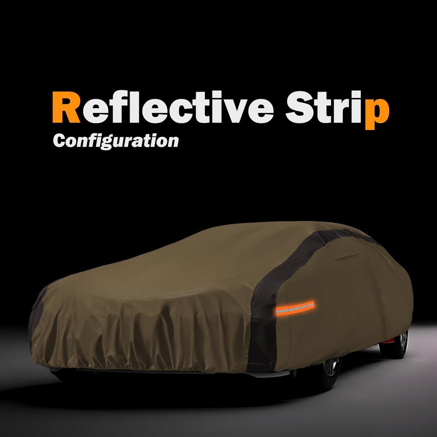 Silverado Car Cover Waterproof All Weather Compatible with Silverado, Outdoor Anti-UV Sun Rain Protection Truck Cover(Camel with Brown)