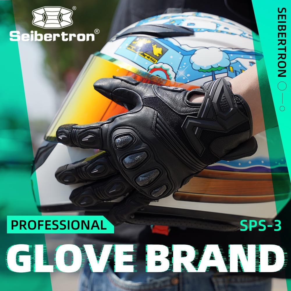 Seibertron SPS Series Touchscreen Motorcycle Motocross BMX ATV MTB Bicycle Cycling Full or Half Finger Gloves Adult and Youth