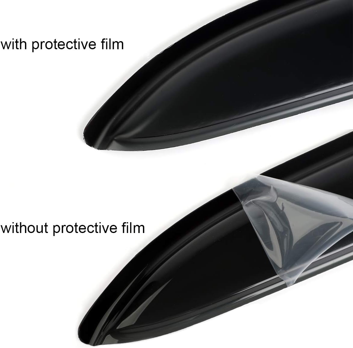 Side Window Visor Vent Deflector Rain Guard,4pcs Outside Mount Tape-on Shatterproof Dark Smoke window shades fit for 2007-2018 Jeep Wrangler 4-Door (JK) 94249