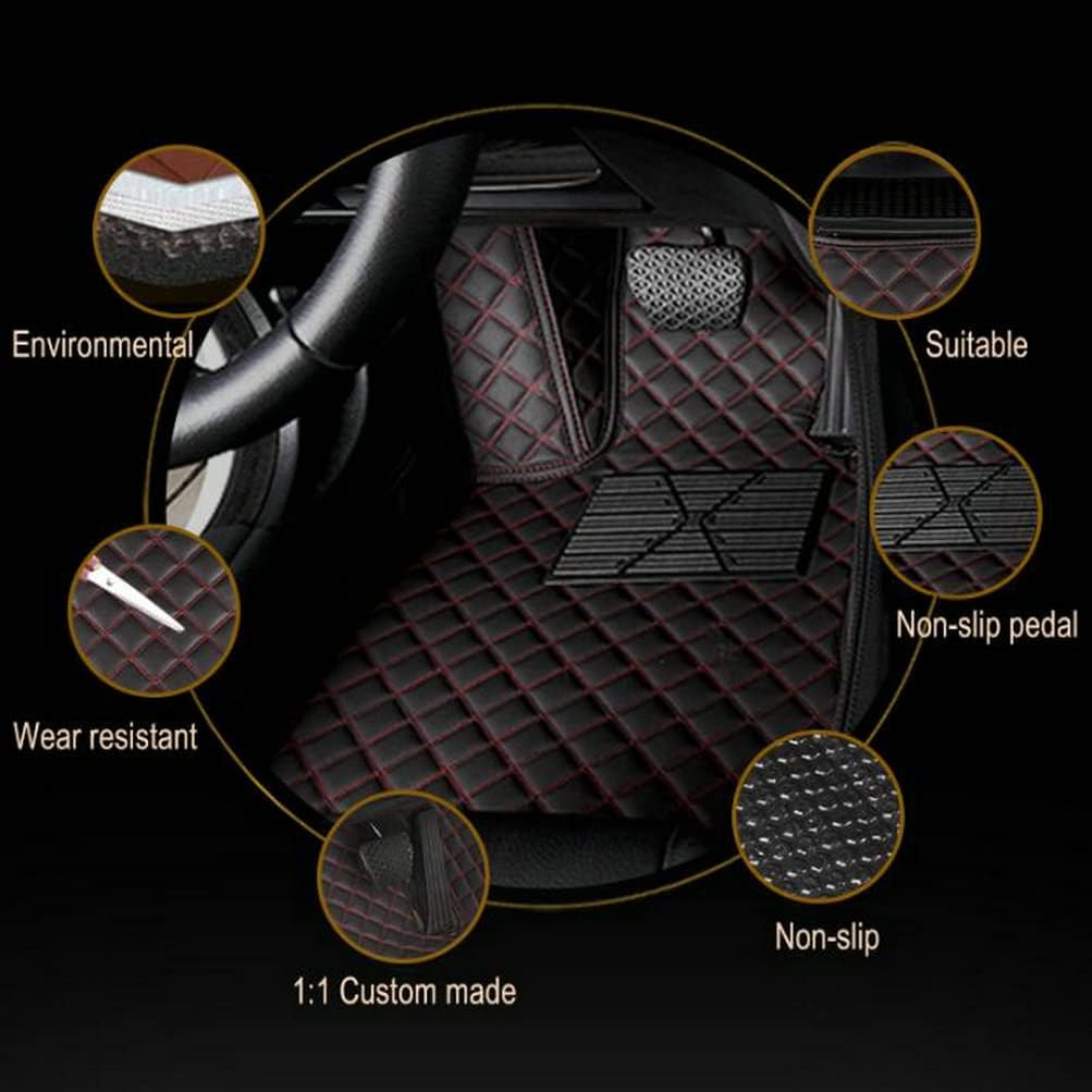 TAHALICustom Colors Car Floor Mats Black Pink for 99.9% Sedan SUV Sports， All-Weather Liners Car Floor mat，Luxury Leather Automotive Floor Mats (Black Blue mats,3D Floor Mats)