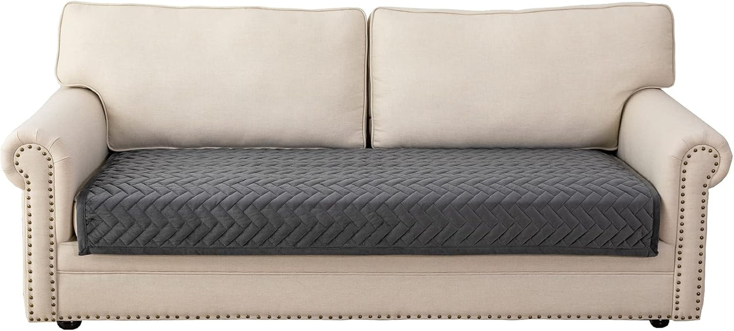 Eismodra Couch Cover,Sectional Couch Covers,Sofa Covers for 3 Cushion Couch,Anti-Slip Sofa Slipcovers for Dogs Cats Kids Loveseat Recliner L Shaped Armrest Backrest,Dark Gray 36''x94''(Only 1 Piece)