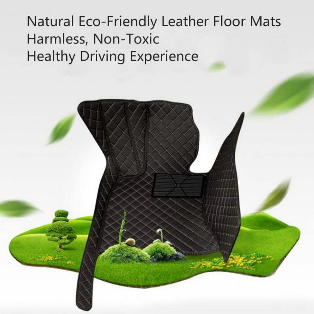 Custom All-Weather Protection Leather Car Floor Mats for Cars Sedan SUV Sports Car Waterproof Floor Mat (Black+Purple)