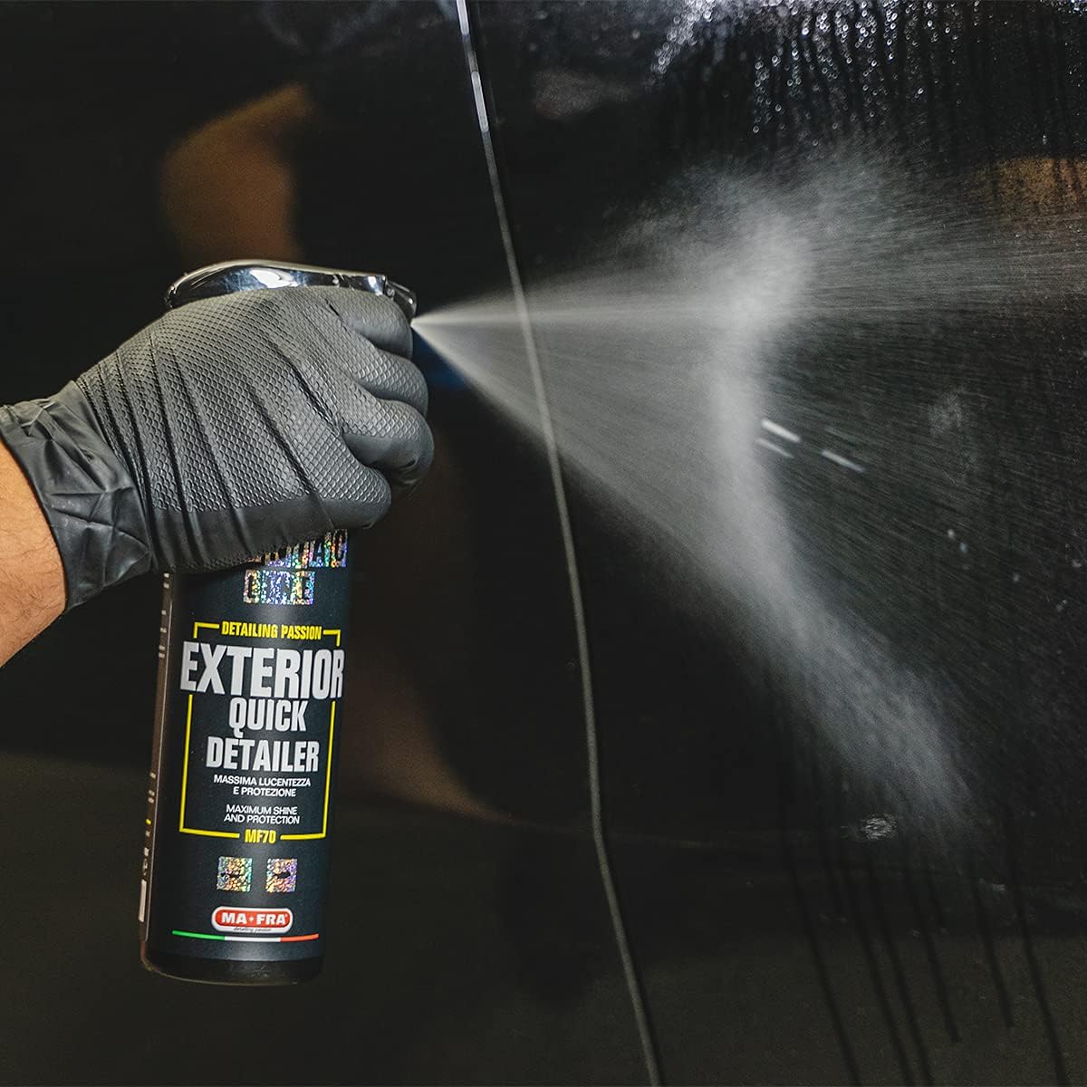 Mafra, Maniac Car Detailing Line, Exterior Quick Detailer, 16.9 oz, Maximum Shine and Protection in Few Wipes, Cleans, Polishes, and Protects External Car Surfaces