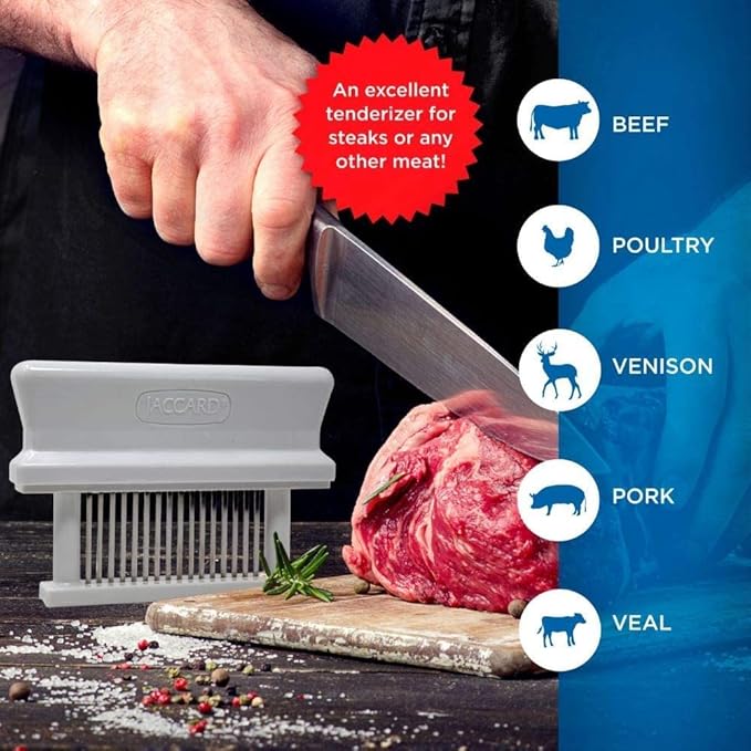Jaccard 16-Blade Meat Tenderizer, Original Super Mini Meat Tenderizer, ABS Columns, 1.00 x 4.00 x 5.8 Inches, White