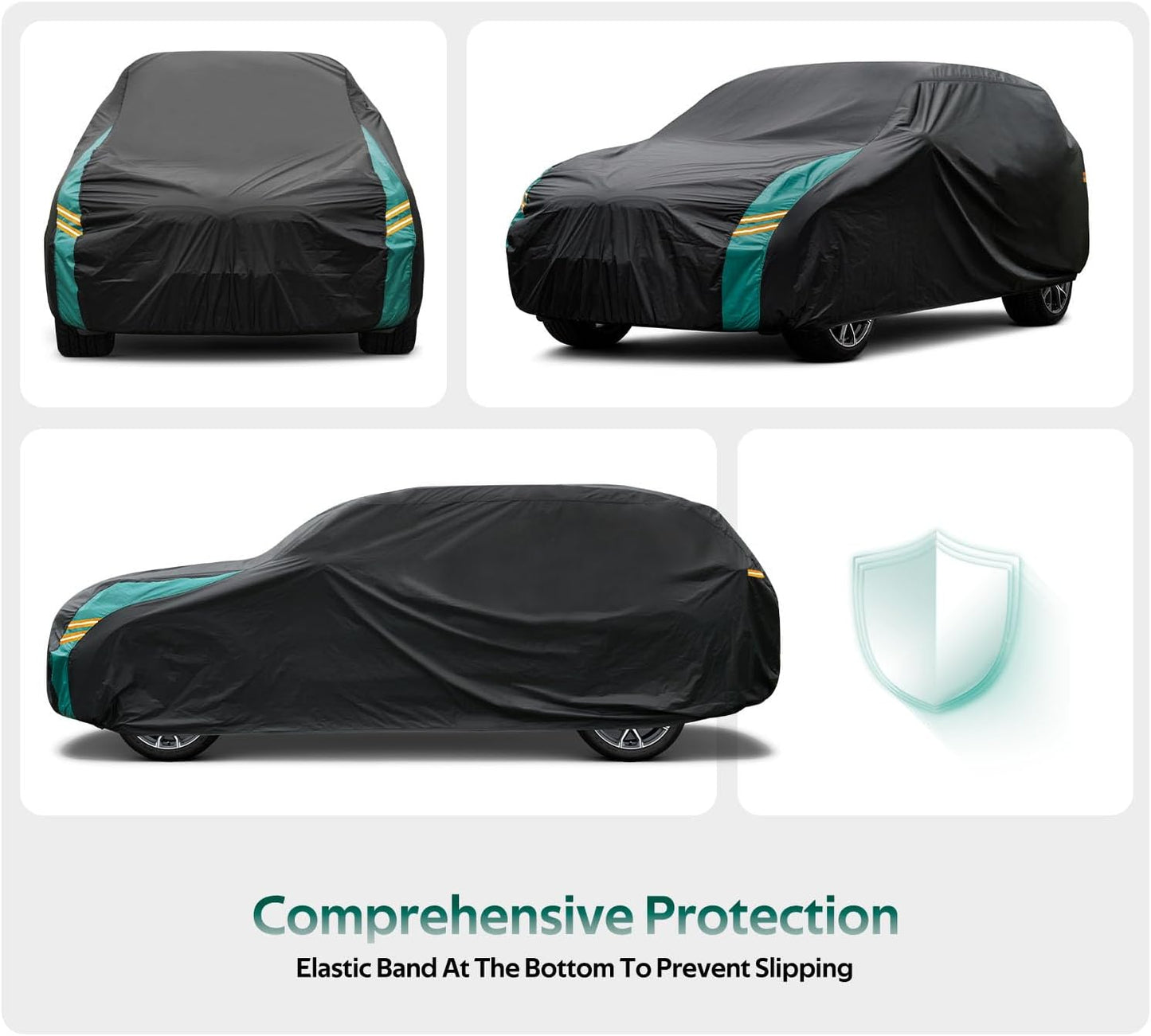 Jeep Wrangler Car Cover 4 Door Fits Sahara Rubicon Unlimited Sport JK JL. Jeep Wrangler Car Cover 4 DR for All Weather, Outdoor Waterproof, Windproof, UV-Resistant, Dustproof