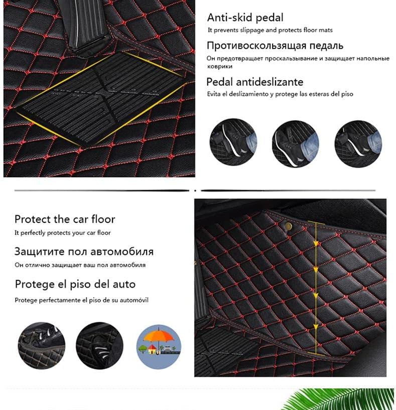 Custom Car Floor Mat Compatible with BMW Mercedes-Benz Toyota Cadillac Lexus Honda Infiniti Nissan Hyundai Kia Audi All Models Cars Sedans SUVs Automotive Mats (Edge Pink Middle Black Beige)
