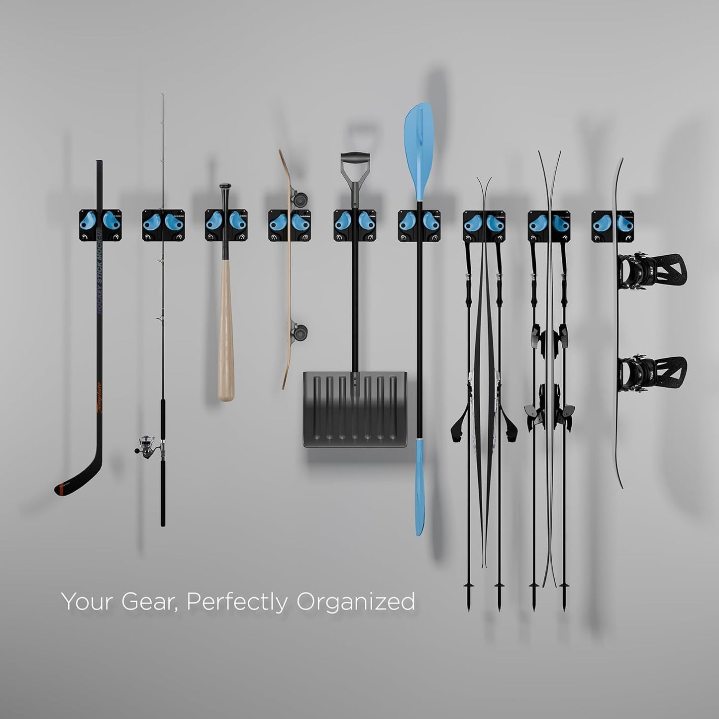Ultimate Ski & Snowboard Wall Rack | Secure, Non-Slip Storage | Fits Any Ski/Board | Garage Organization | Ski Storage Rack | Snowboard Storage Rack | Winter Gear Organizer | 3 Pck