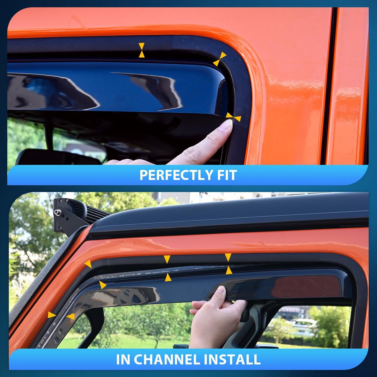 Nilight in Channel Window Deflectors for Toyota Highlander 2020 2021 2022 2023 2024 2025 Vent Window Visors, Rain Guards-4PCS