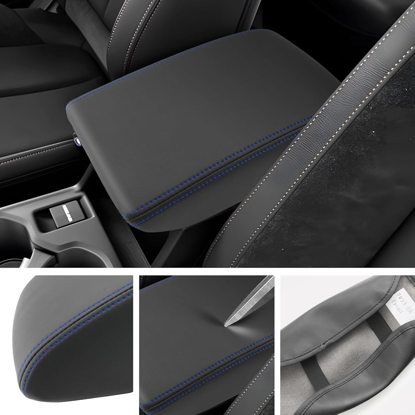 SXCY for Forester Accessories 2025 Armrest Cover for Forester 2025 Accessories 2025 Forester Center Console Cover 2025 Forester Middle Console Cover (Blue Line)