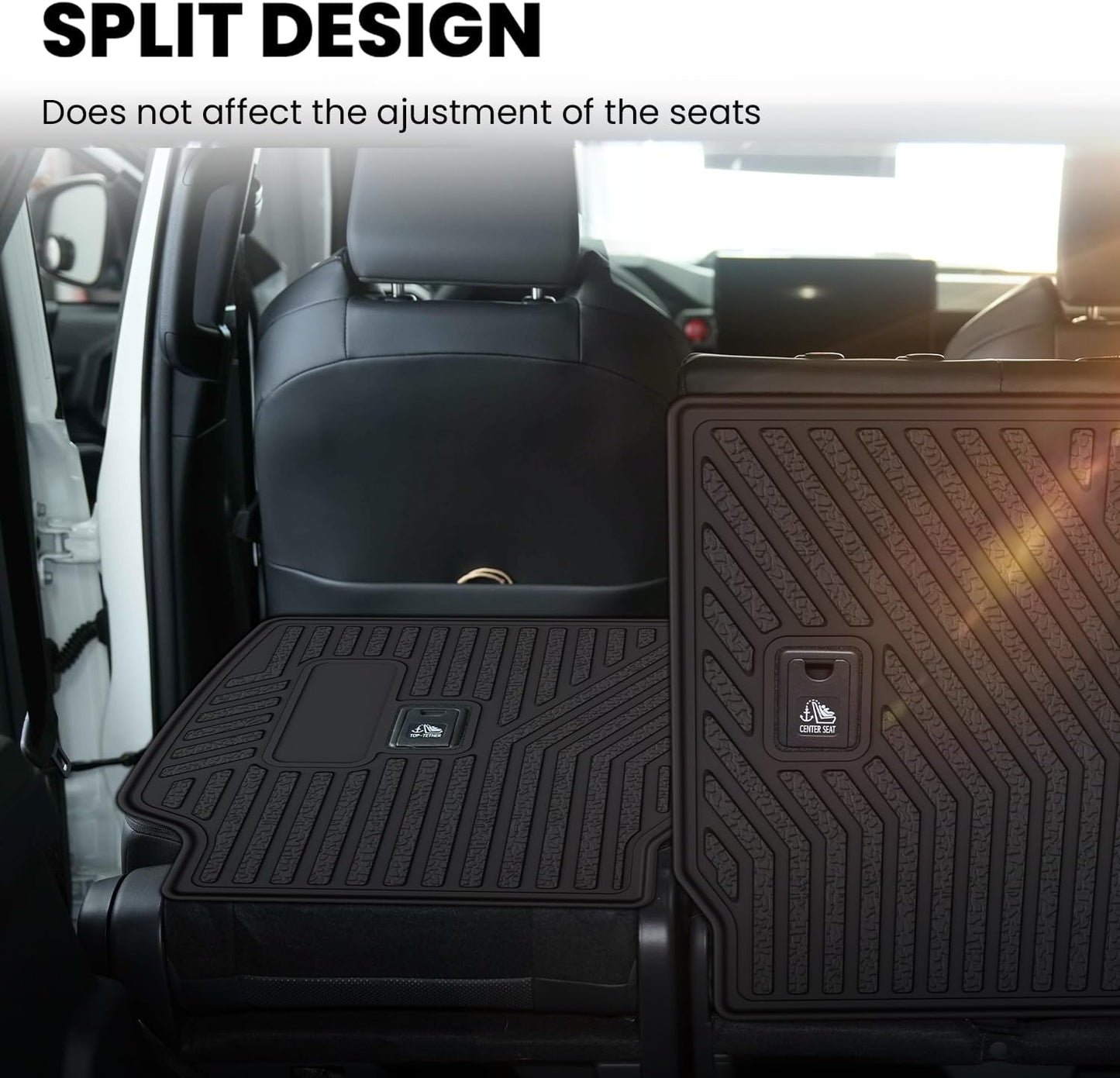 LASFIT Premium Extra Thick Rear Seat Back Covers for Toyota 4Runner 2025 Seat Back Cover | TPE Custom Fit Waterproof 4 Runner 2025 5/7 Seater Second Row Back Seat Backrest Protector Mat Liner