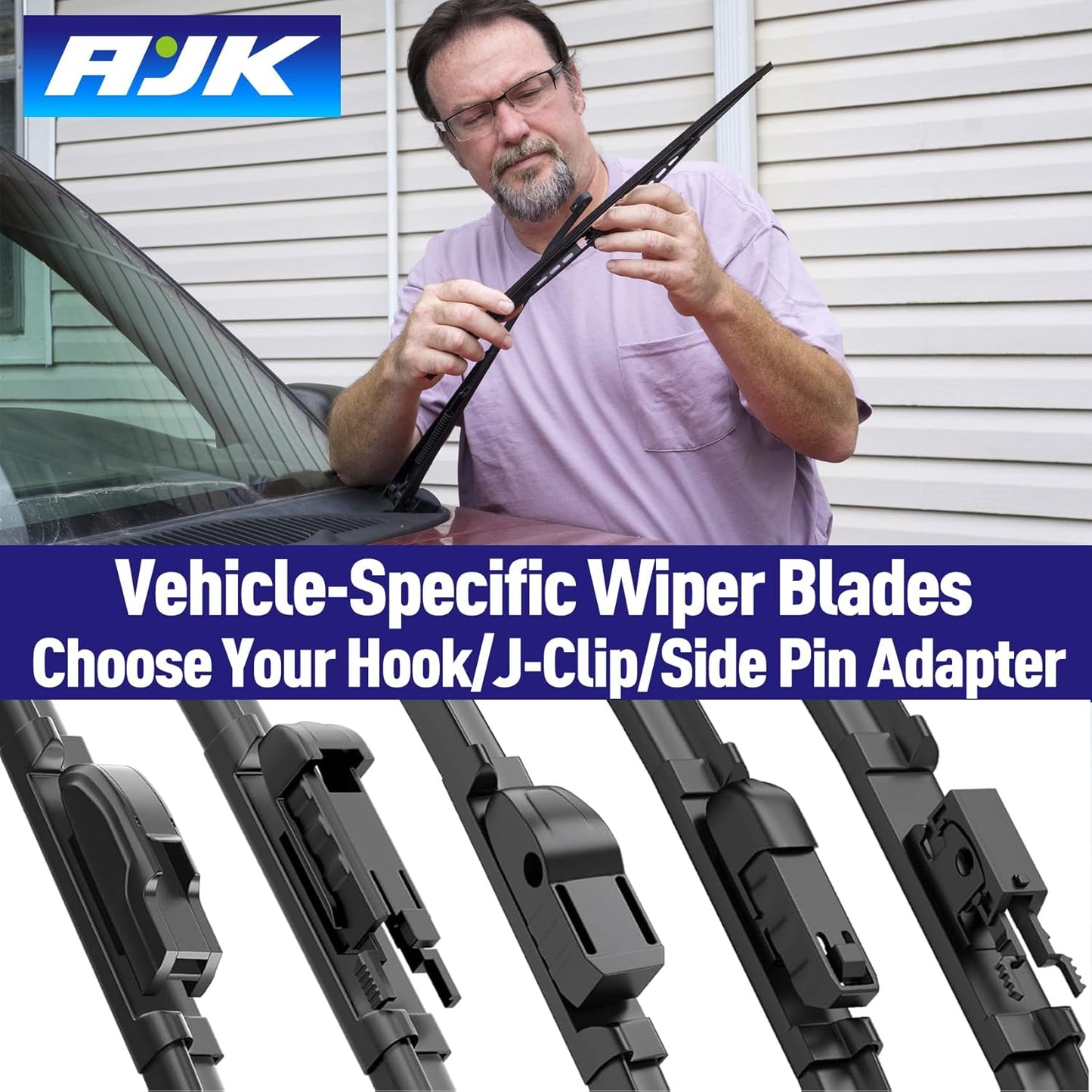 AJK Windshield Wiper Blade, OEM Quality Front Windshield Wipers for Hyundai Elantra 2017 2018 2019 2020, 26" 16" Window Blades (Set of 2)