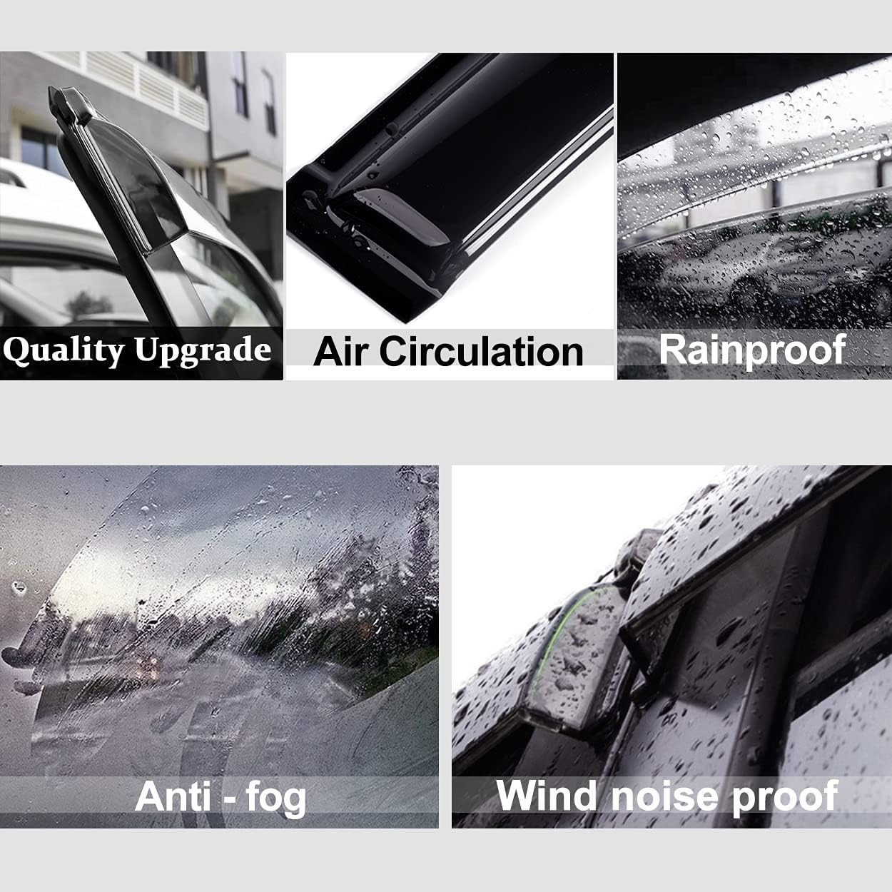 94924 Side Window Wind Vent Deflector,4pc Outside Mount Style Nice Sun Rain Guards Set,Window Visors fit for 2003-2009 Toyota 4Runner (N210)