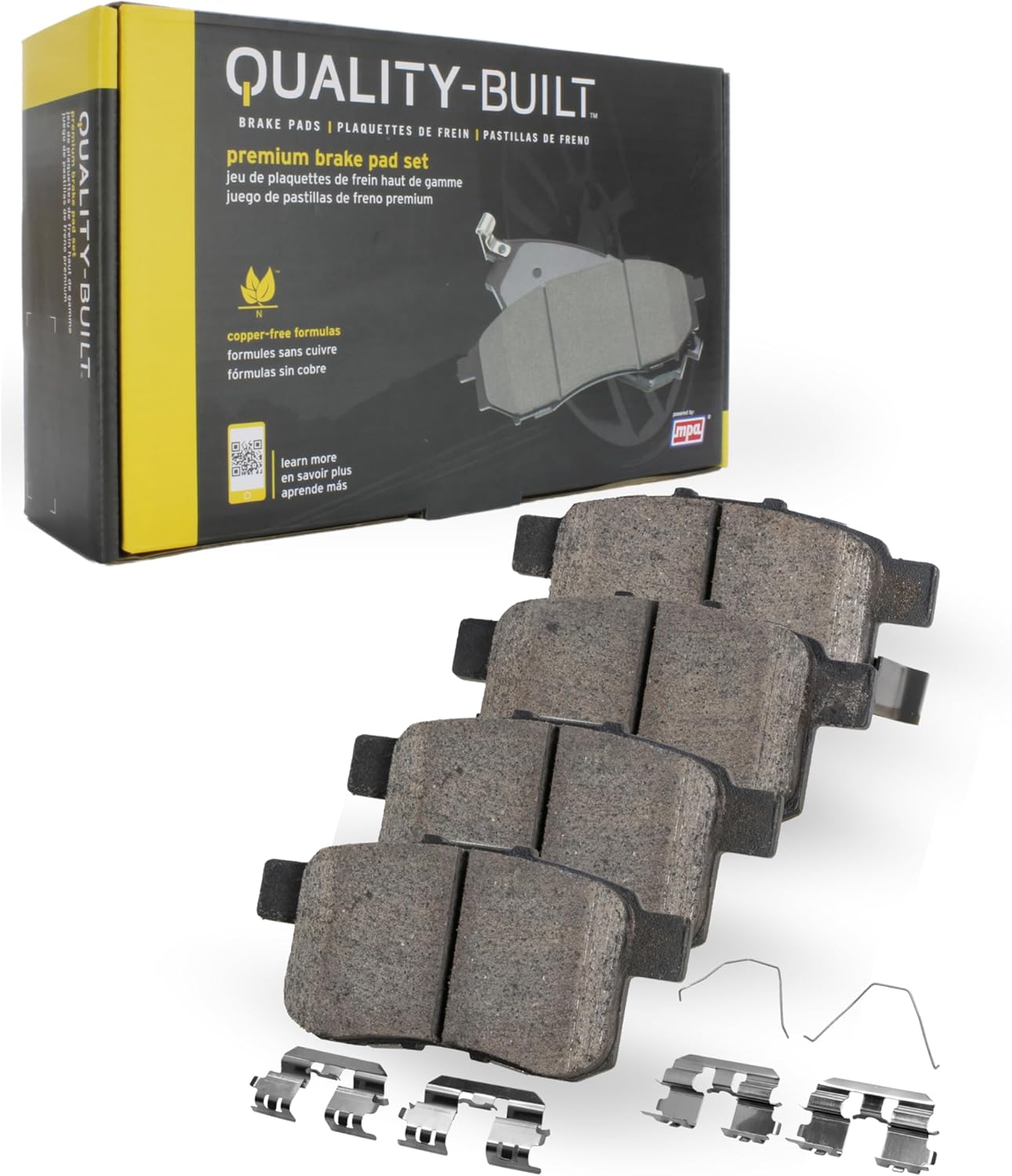 Premium Ceramic Rear Brake Pads (1001-0391C) Compatible with Volvo 760 1990-1988, 780 1991-1988, 940 1995-1991, 960 1997-1992, S90 1998-1997, V70 1999-1998, V90 1998-1997