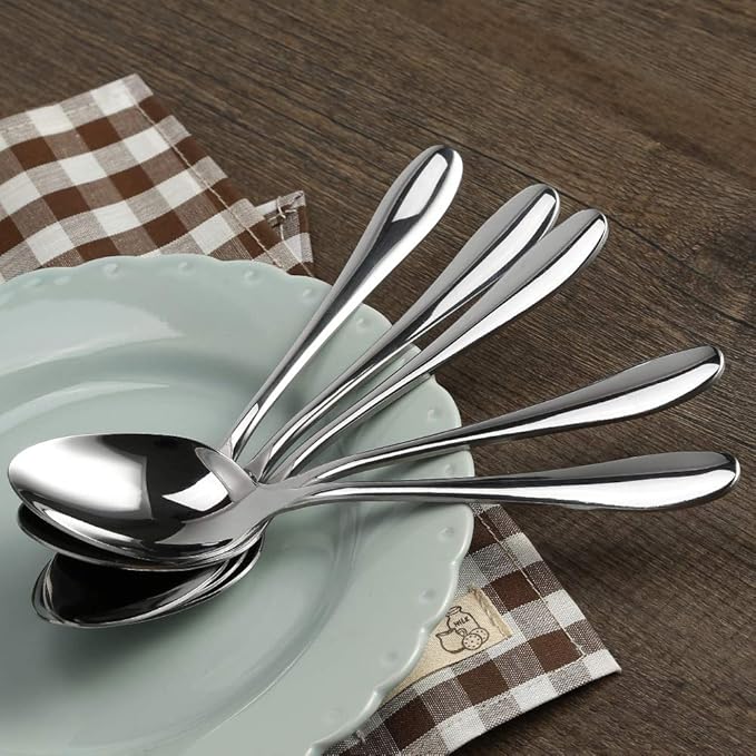12-Piece Tablespoons,Stainless Steel Extra-Large Dinner Spoons Set,7.8-Inches