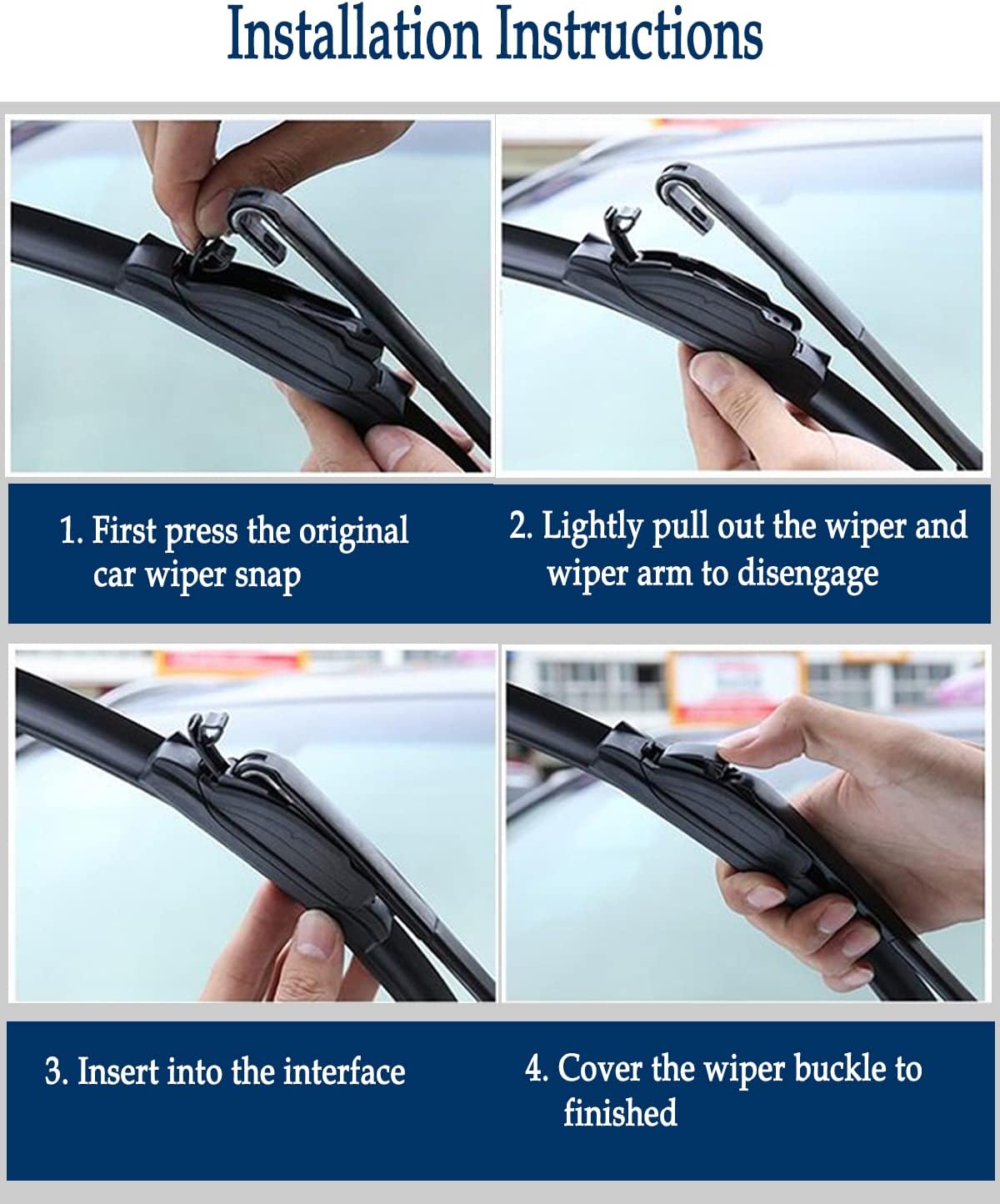 3Pcs Windshield Wiper Blades for Toyota RAV4 2013 2014 2015 2016 2017 2018, Original Equipment Automotive Replacement Windshield Wiper Blades for My Car- 26"/16"/10" (Pack of 3) J- HOOK