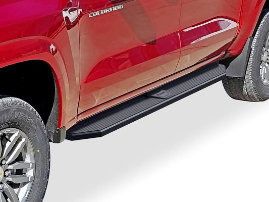 APS Black Stainless Steel Running Boards Style Compatible with Chevy Colorado GMC Canyon 2015-2025 Crew Cab (Side Steps Side Bars) 6in Wide