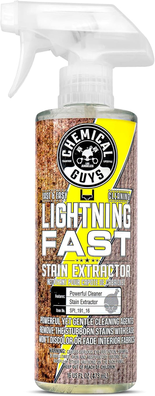 Chemical Guys SPI_191_16 Lightning Fast Carpet and Upholstery Stain Extractor, (Fabric, Upholstery, & Carpet), Safe for Cars, Home, Office, Furniture & More, 16 fl oz, Fresh Scent