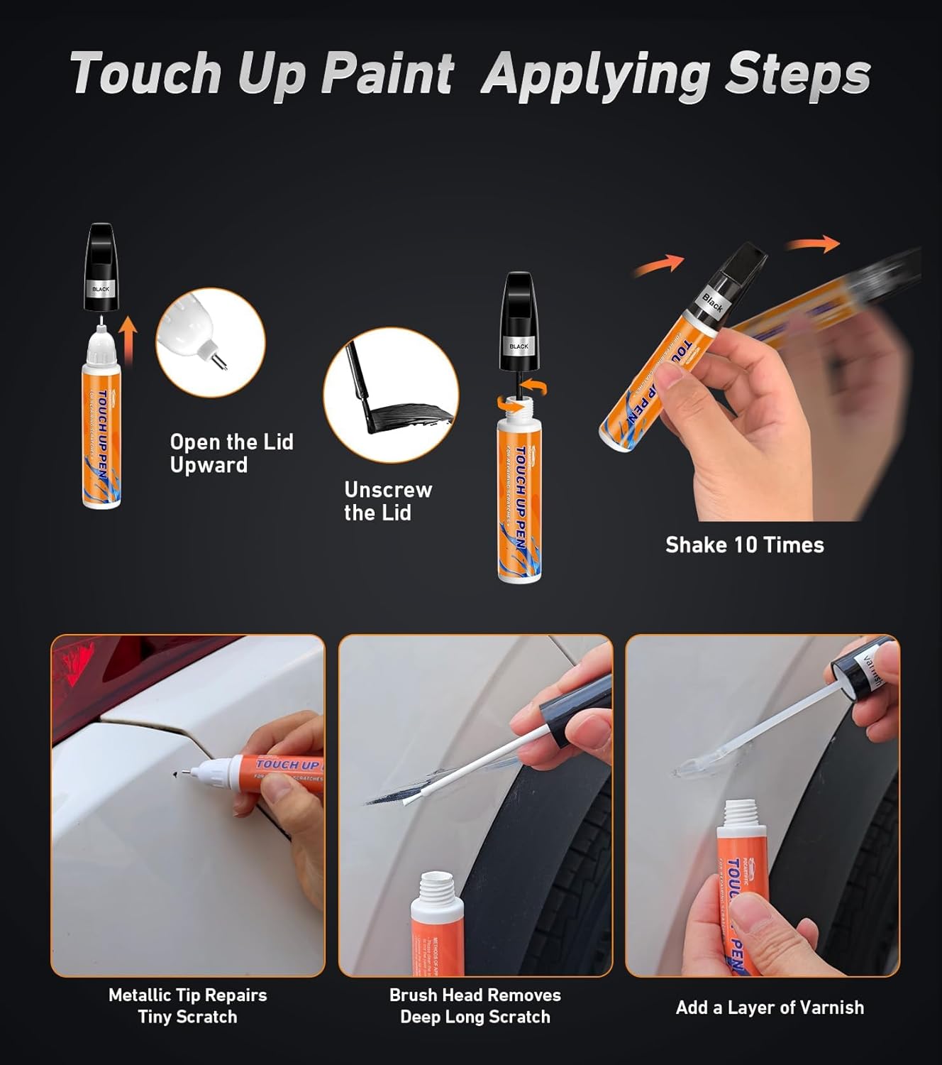 Car Paint Pen, Premium Car Scratch Remover, Precise Automotive Touch up Paint, Effective Sratch Repair Pen for Car, Car Paint Scratch Repair 2pcs(Blue Paint+Varnish)