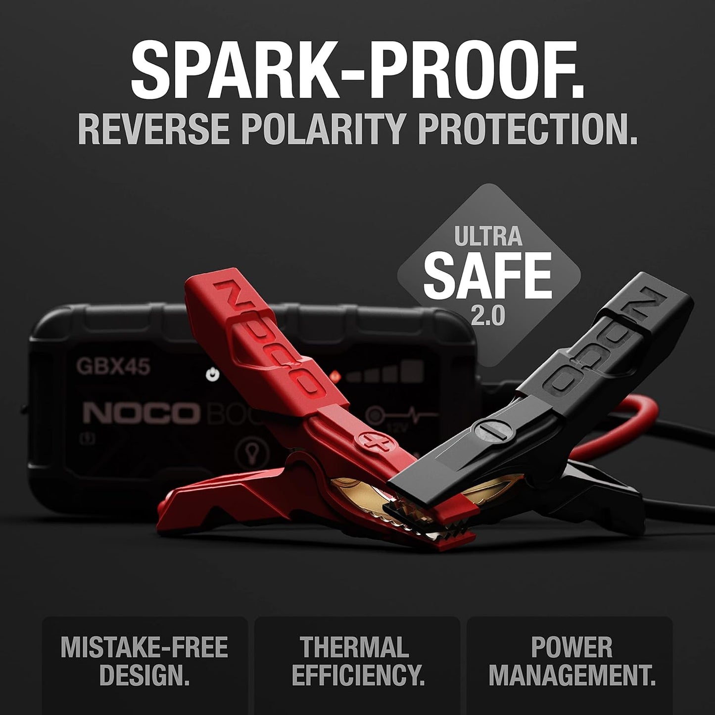 NOCO Boost X GBX45: 1250A UltraSafe Jump Starter – 12V Lithium Battery Booster Pack, Portable Jump Box, Power Bank & Jumper Cables - for 6.5L Gas and 4.0L Diesel Engines