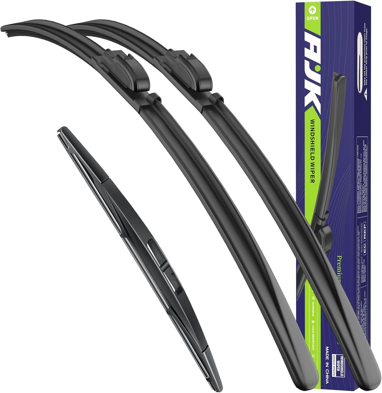AJK Front Windshield Wiper for INFINITI QX55 2022 2023 2024 for INFINITI QX50 2019 2020 2021 2022 2023 2024, Original Equipment Back Window Wipers Blades, Conventional, Vehicle Specific Fit, Pack of 3