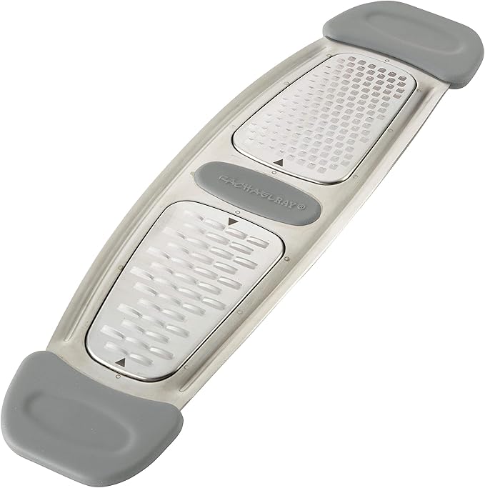 Rachael Ray Tools and Gadgets Stainless Steel Multi Grater for Cheese, Ginger, Garlic, and more, Gray