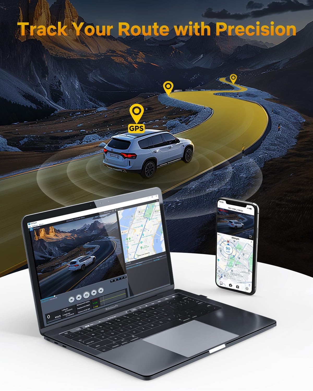 GKU Dash Cam Front and Rear, 4K 60fps＋2.5K Dashcam,STARVIS Sensor, HDR, 5G WiFi GPS, 24H Parking Mode, Night Vision, 170°Wide Angle, Dash Camera for Cars with 1.47 Display, 64G SDcard (Black)