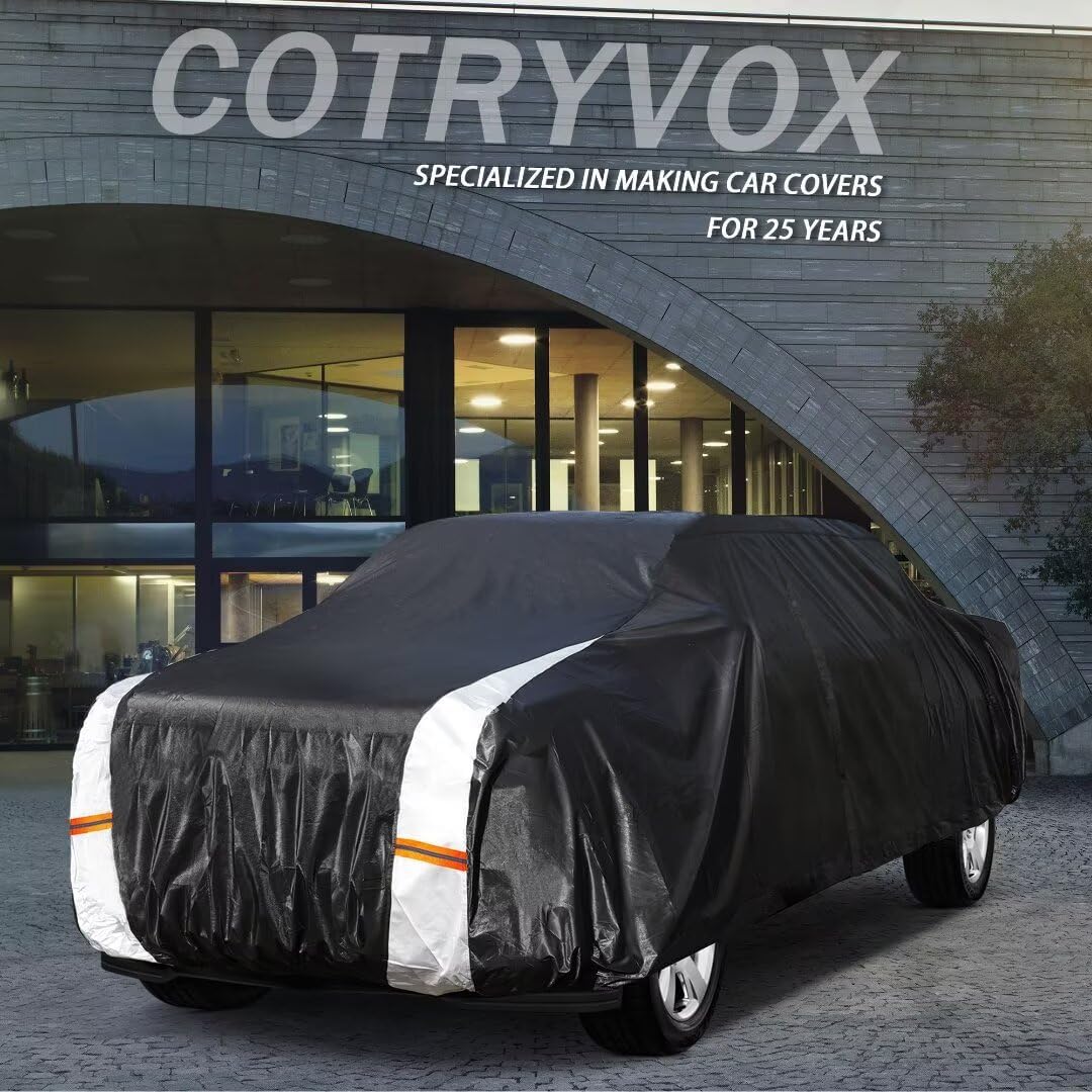 GMC Canyon Truck Cover Custom Fit 2004-2025 Extended/Crew Cab SB (5'-6.1') with Door Zipper, 12 Layers Full Exterior Pickup Truck Cover Waterproof All Weather, for Wind Dust Sun and UV Protection.
