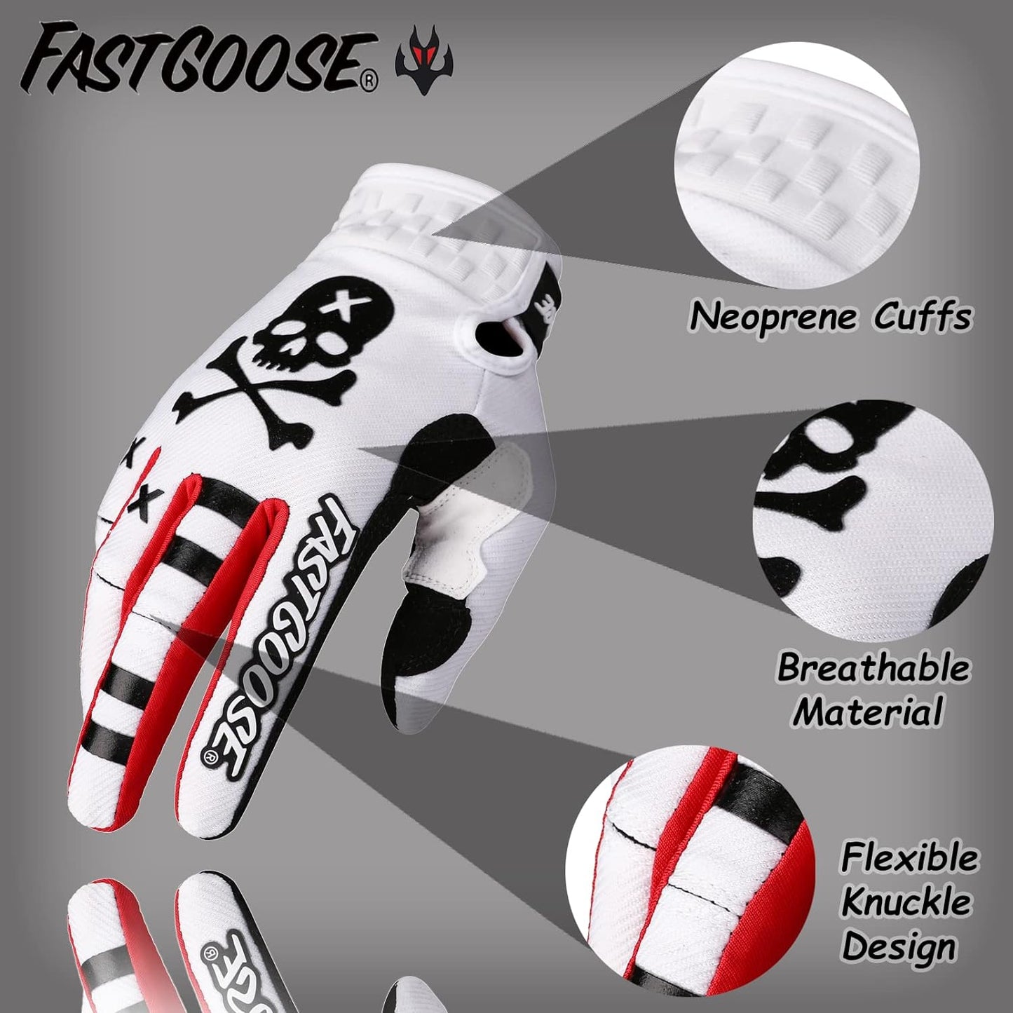 Dirt Bike Motorcycle Gloves - Motocross, Motorbike & ATV Off Road Racing Sports Cycling Gloves