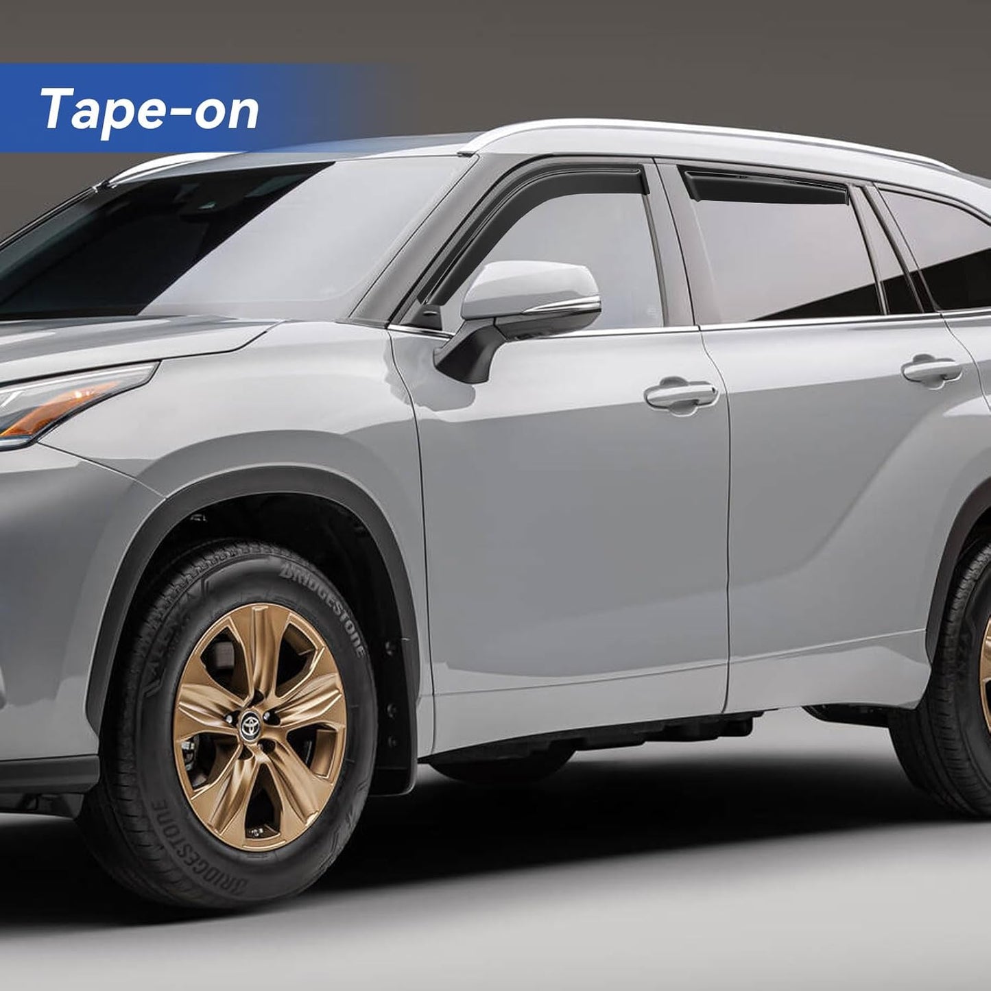 Window Visors Rain Guards for 2020-2025 Toyota Highlander, Out-Channel Window Vent Wind Deflectors Visors Shades for 20 21 22 23 24 25 Highlander