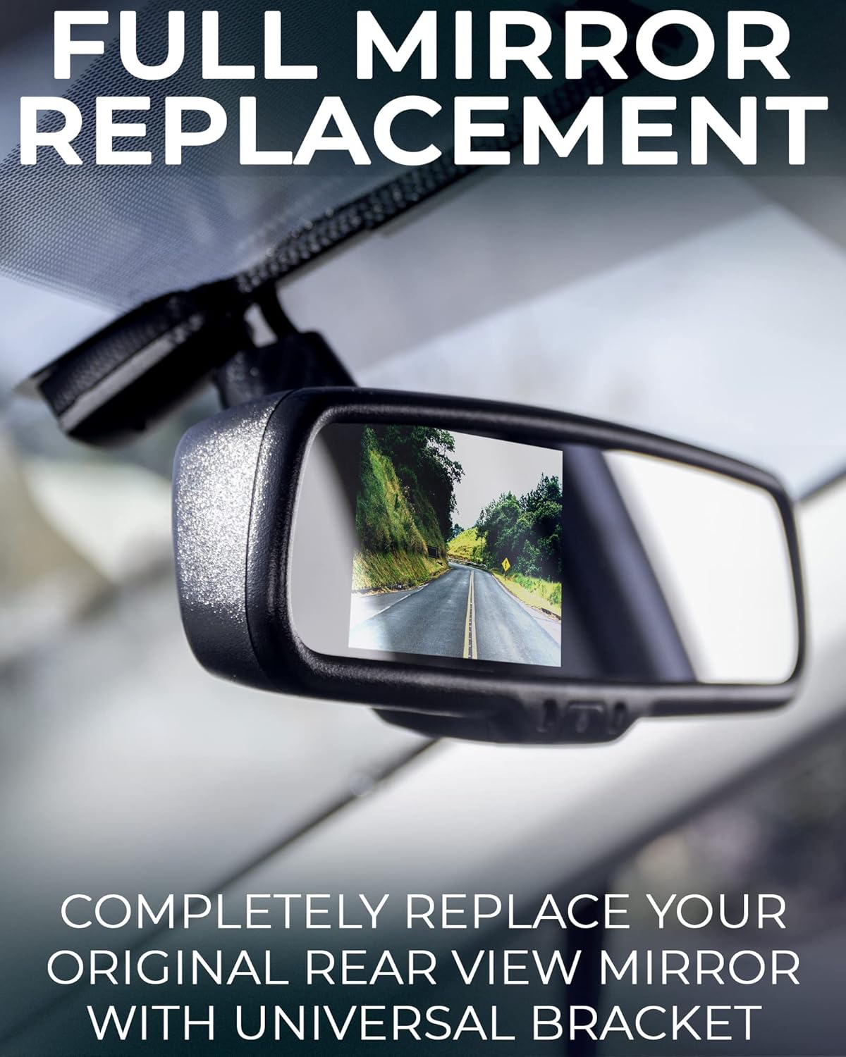 Master Tailgaters 10.5" OEM Rear View Mirror with 4.3" LCD Screen + Dynamic Parking Lines | Rearview Universal Fit Mount | Auto Adjusting Brightness LCD | Anti Glare | Full Original Mirror Replacement