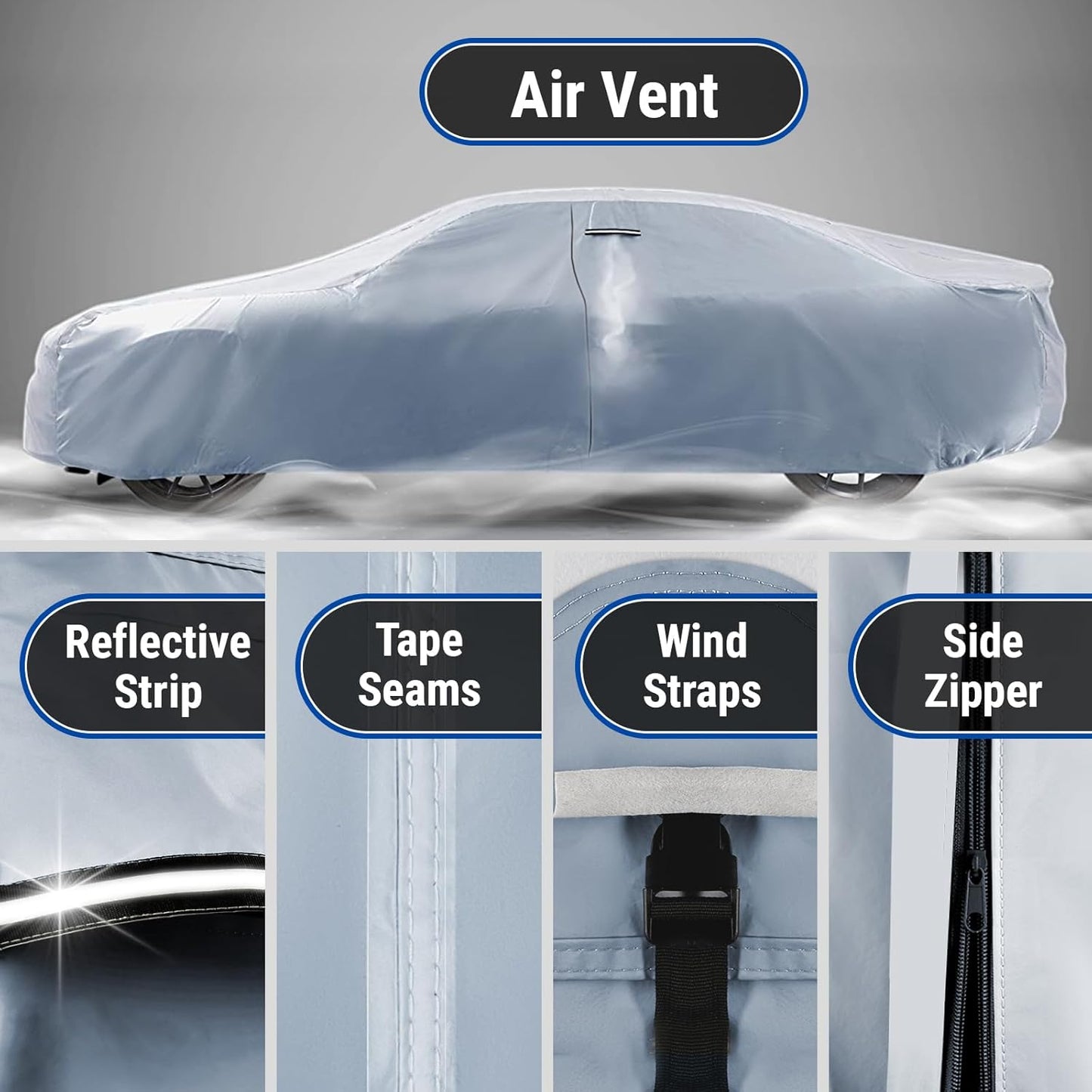 iCarCover Premium Car Cover for 1970-1972 Pontiac Lemans 2-Door, 4-Door Heavy Duty Waterproof All-Weather Automobiles Custom Fit Indoor Outdoor UV Snow Protection Covers with Straps and Bag