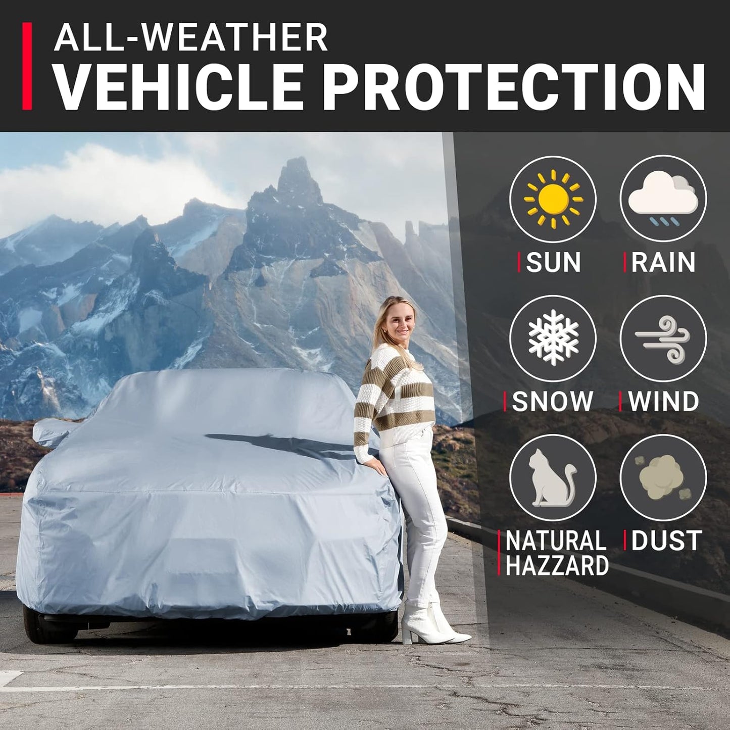 iCarCover Premium Car Cover for 2004-2006 Pontiac GTO Heavy Duty Waterproof All-Weather Automobiles Custom Fit Indoor Outdoor UV Snow Protection Covers with Straps and Bag