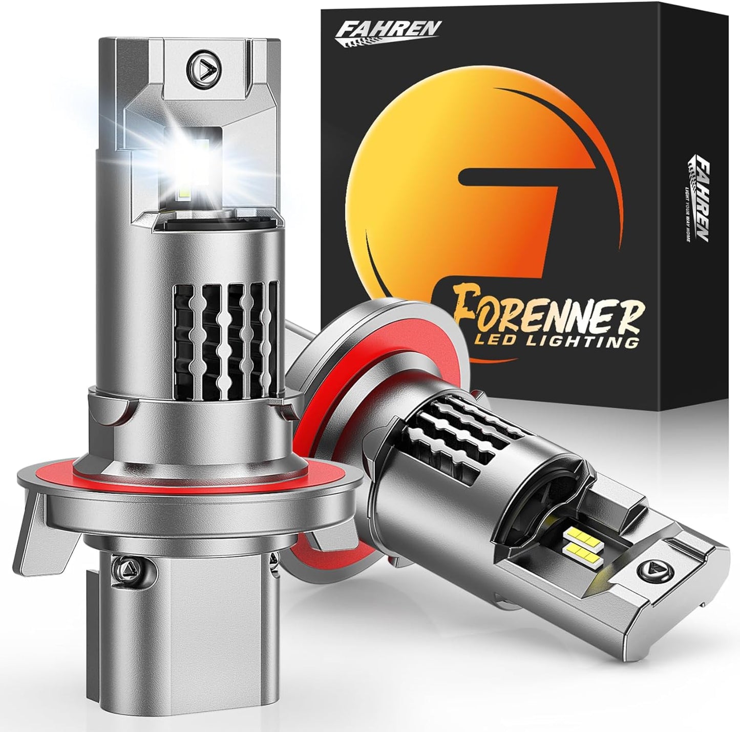 forenner Fahren H13/9008 LED Bulb Hi/Lo Beam, 900% Enhanced Brightness 6500K, 1:1 Size 𝐇𝟏𝟑 Fog Light Bulb, Direct Installation, CANbus Ready, Pack of 2